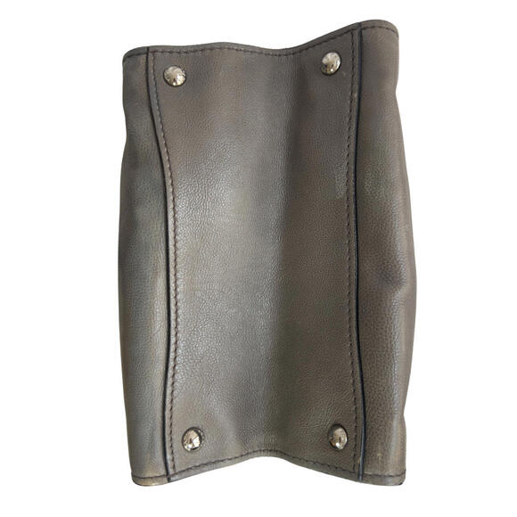 Prada Two-Way City Double Zip Tote Bag Gray Suede&Calf Leather Detachable Strap - Picture 4 of 16